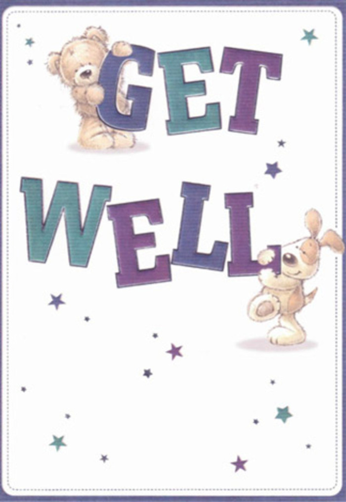 A testament to gentle encouragement, this get well card captures the neighbourly essence of Castelnau with its heartwarming illustrations. Centered on the card are two lovable companions-a smiling bear and a floppy-eared puppy-caught in a swirl of playful, twinkling stars. The confident, oversized letters, shaded in purples and aquas, lay the foundation for a cheerful design, grounding it in hope and positivity akin to the sense of comfort found near Castelnau's historic villas and leafy green spaces. There is an almost tangible quality to the textures: the bear's fur looks sumptuously soft, while the puppy's velvet ears seem ready for a gentle pet, creating a sense of touch that transcends the page. Envision presenting this card alongside a bouquet of fresh blooms from a beloved local florist-the combined effect is a radiant outpouring of heartfelt care, perfect for lifting spirits and showering a loved one with positivity. The airy, tranquil ambiance of the background further underscores the card's purpose: to reassure and heal with genuine Castelnau warmth.